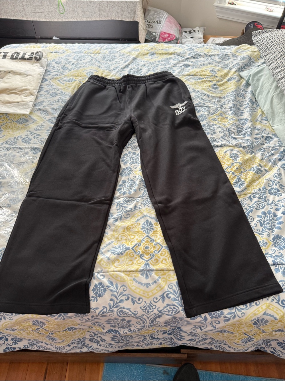 Boy London Men’s Black Wide-Leg Joggers with Logo